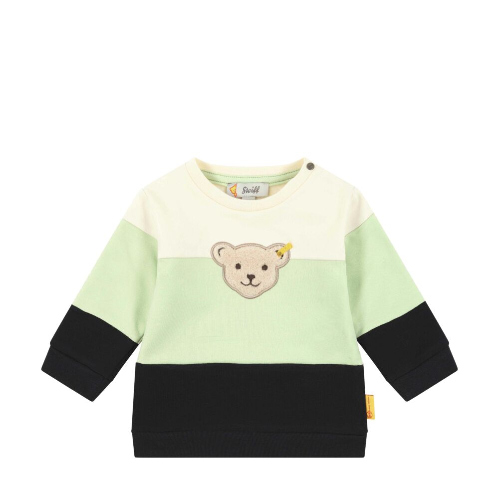 Steiff color block pulóver Baby Boys - Dino Zone zöld  | Bunny and Teddy