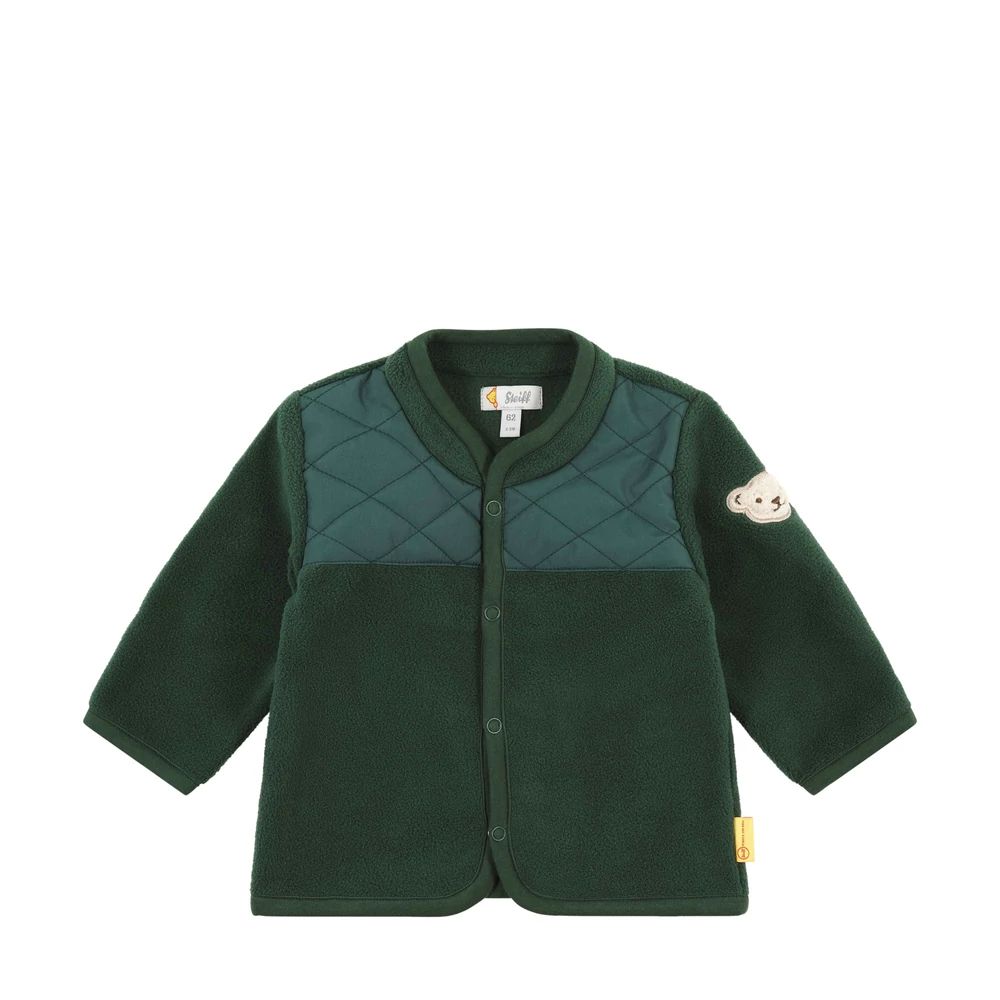 Steiff steppelt mikro fleece átmeneti kabát, kocsikabát Baby Boys - Dino Zone sötétzöld  | Bunny and Teddy