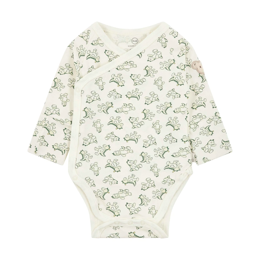 Steiff átlapolós biopamut body Baby Boys - Dino Zone homok  | Bunny and Teddy