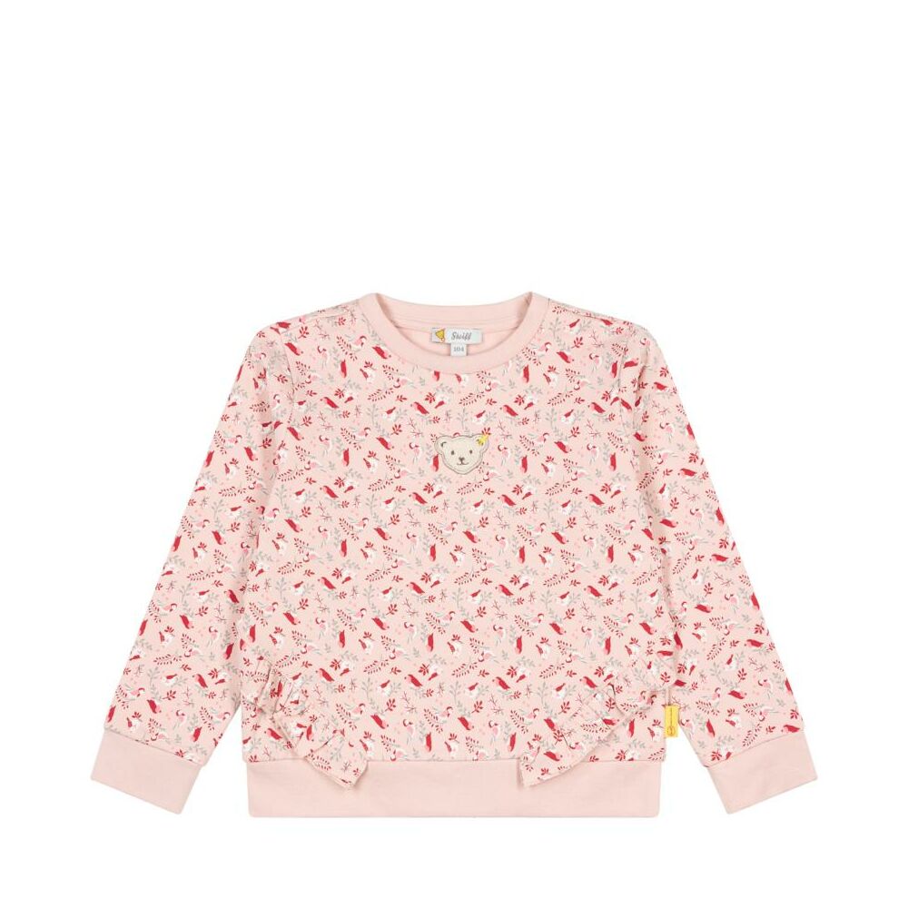 Steiff fodros derekú mintás pulóver, melegítő felső-Mini Girls Unicorn kollekció világos rózsaszín  | Bunny and Teddy