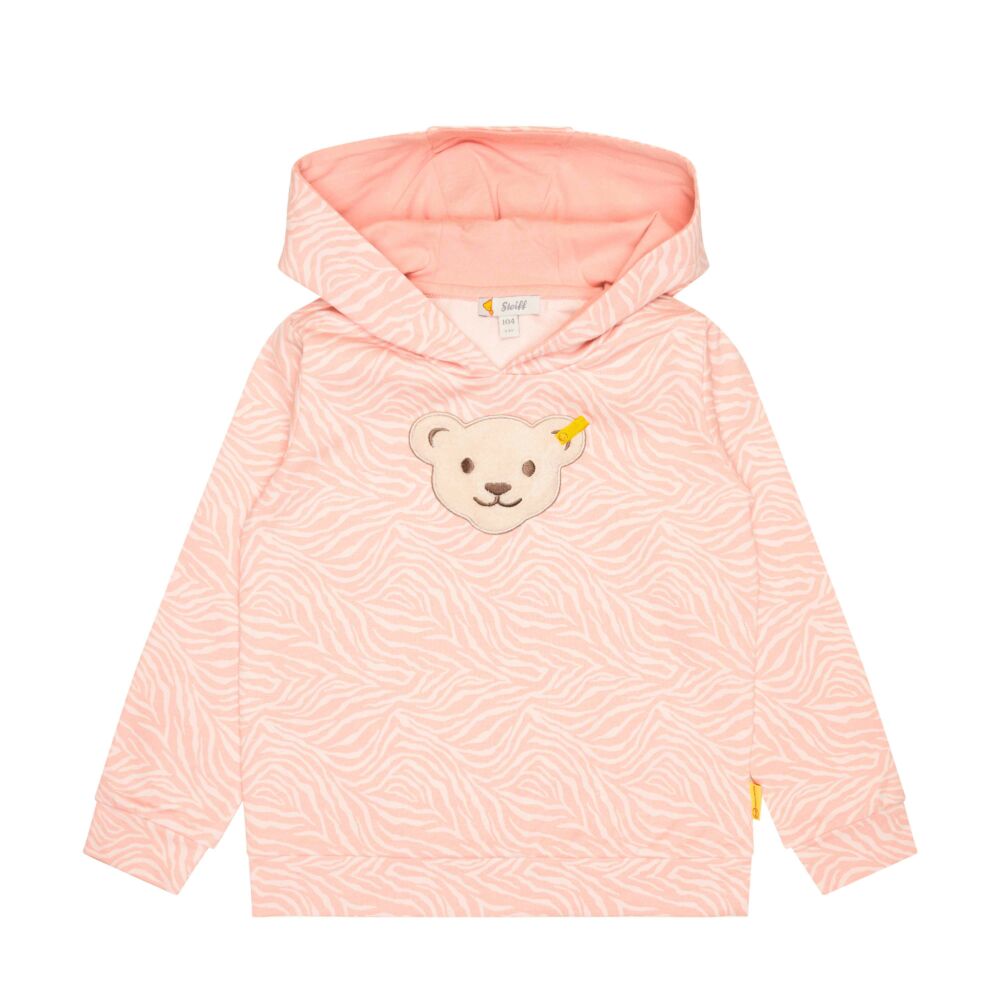 Steiff kapucnis melegítő felső, pamut pulóver Mini Girls – Wild City kollekció rózsaszín  | Bunny and Teddy