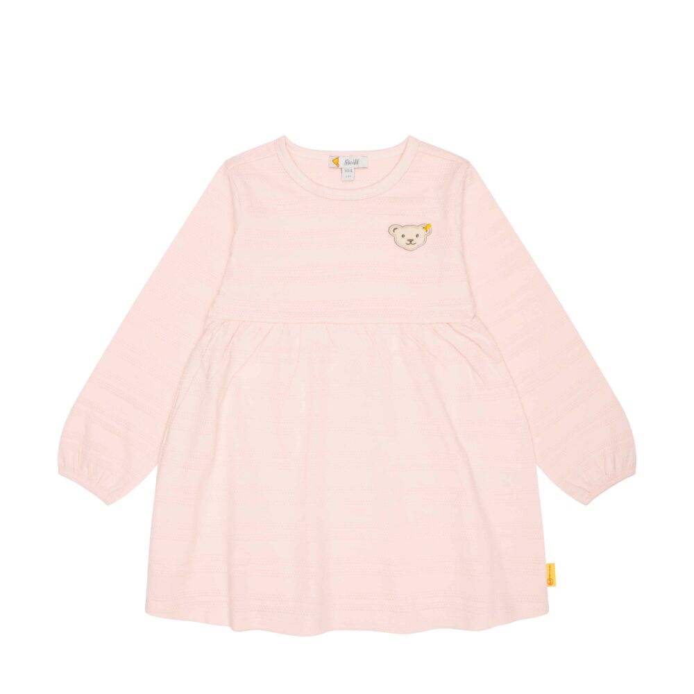 Steiff hosszú ujjú ruha steppelt díszítéssel Mini Girls – Wild City kollekció világos rózsaszín  | Bunny and Teddy