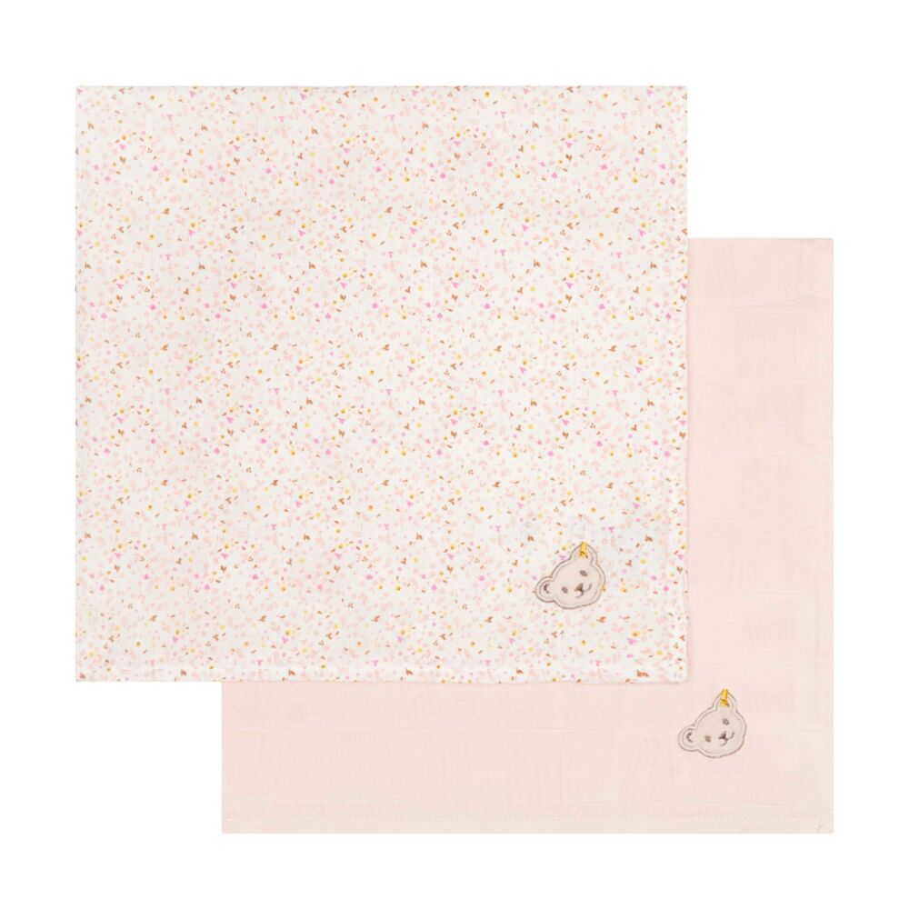 Steiff textil pelenka 2 db-os csomagban Baby Girls – Wild City kollekció világos rózsaszín  | Bunny and Teddy