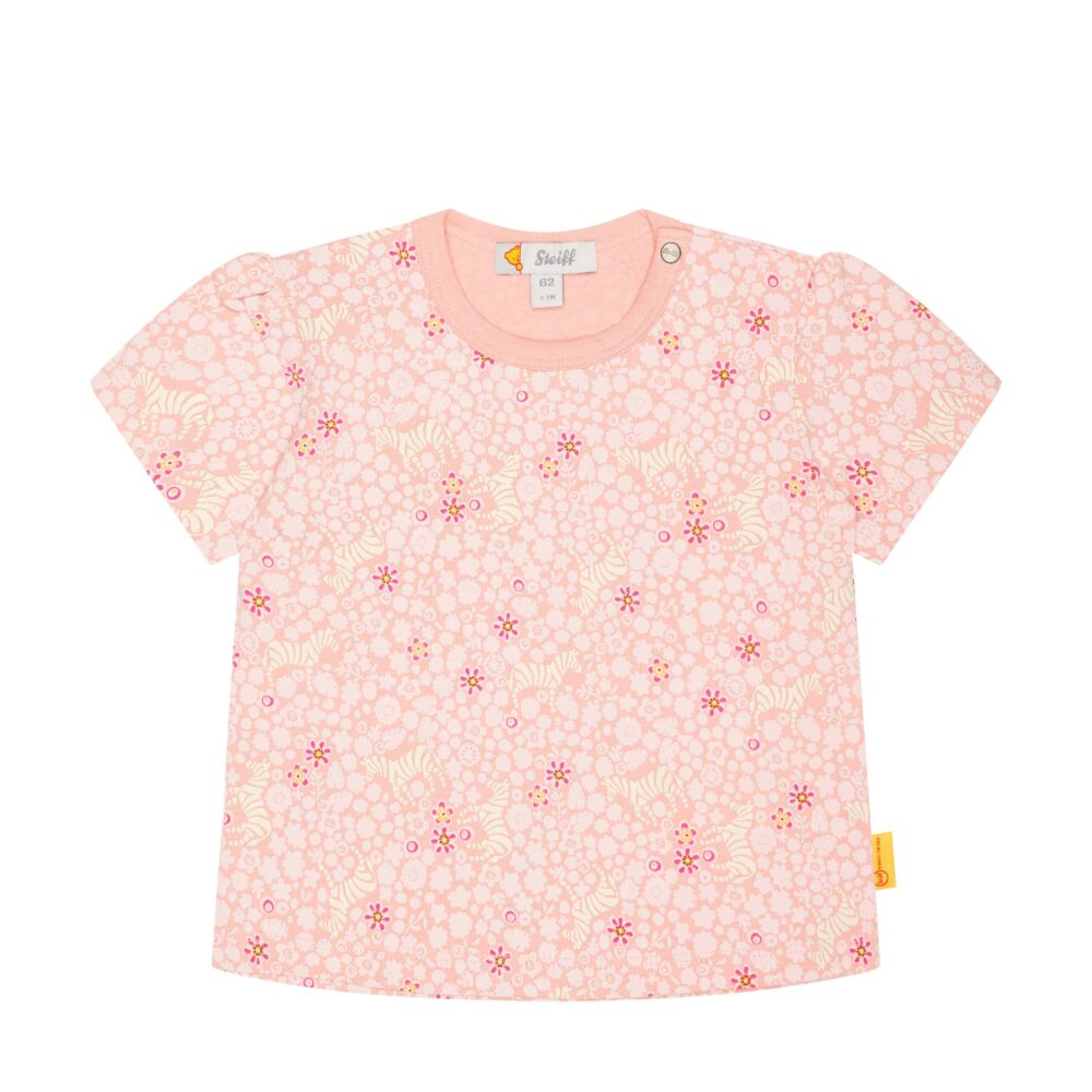 Steiff mintás rövid ujjú póló Baby Girls – Wild City kollekció rózsaszín  | Bunny and Teddy