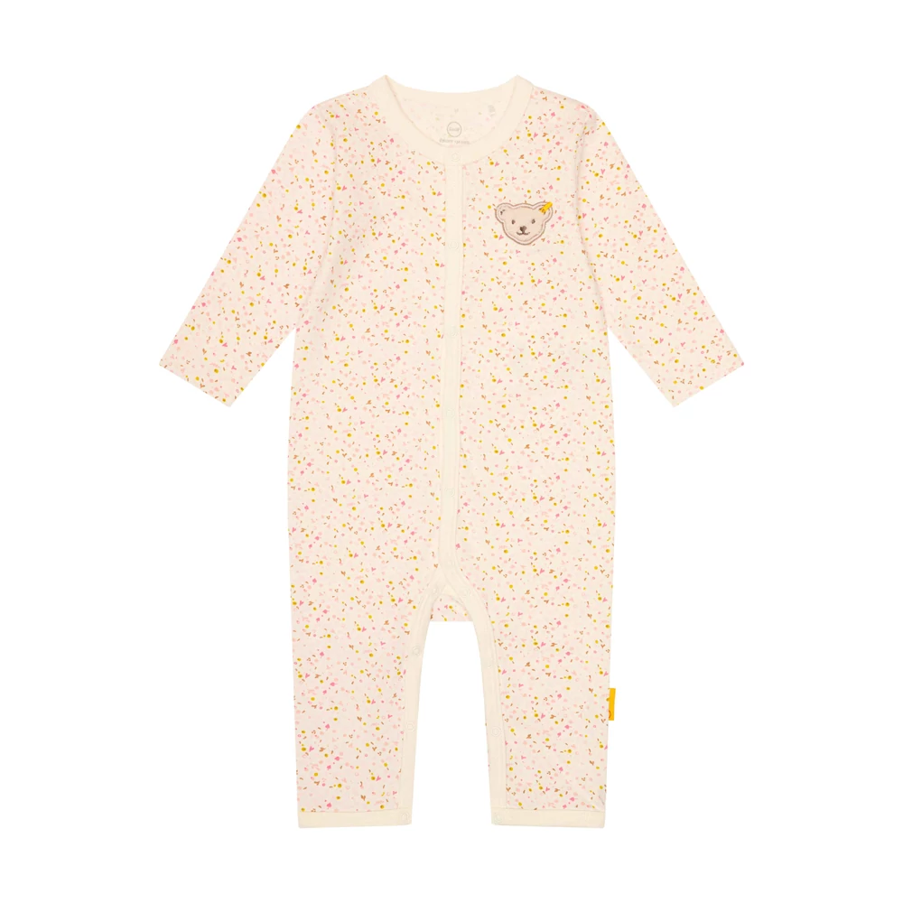Steiff hosszú ujjú lábfej nélküli rugdalózó, pizsama Baby Girls – Wild City kollekció krém  | Bunny and Teddy