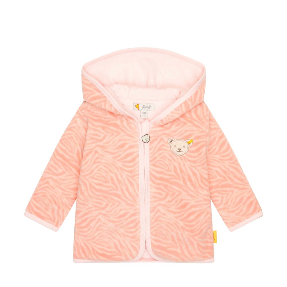 Steiff Melegítő felső, kardigán polár fleece anyagból Baby Girls – Wild City kollekció rózsaszín  | Bunny and Teddy