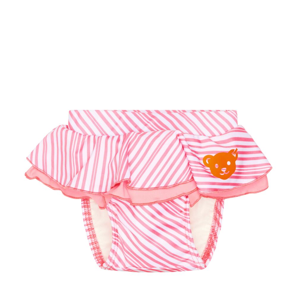Steiff csíkos fürdőpelenka / úszópelenka UPF50+ - Baby Girls - Swimwear 2023 kollekció rózsaszín  | Bunny and Teddy