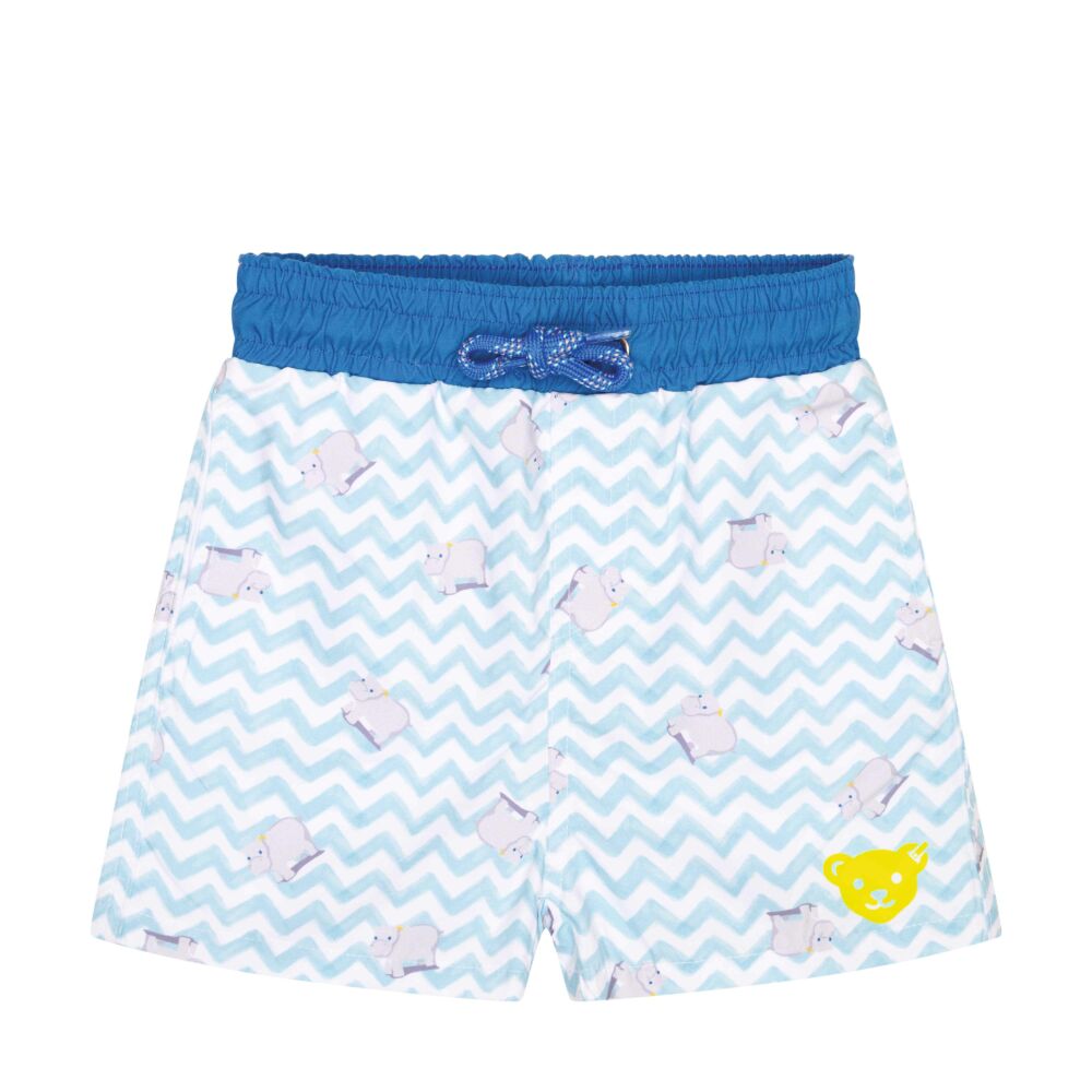 Steiff cikkcakk mintás fürdő short UPF50+ - Mini Boys - Swimwear 2023 kollekció világos kék  | Bunny and Teddy