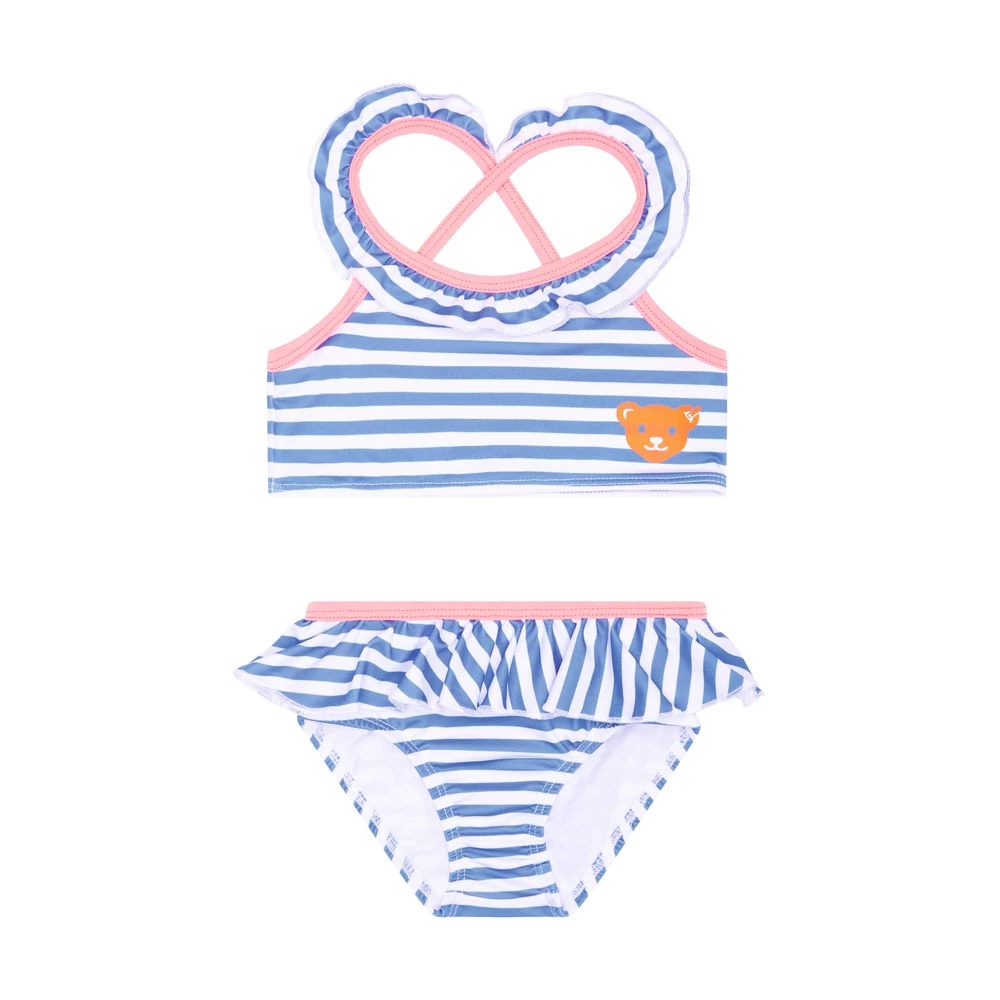 Steiff csíkos bikini UPF50+ - Mini Girls Swimwear 2023 kollekció kék  | Bunny and Teddy