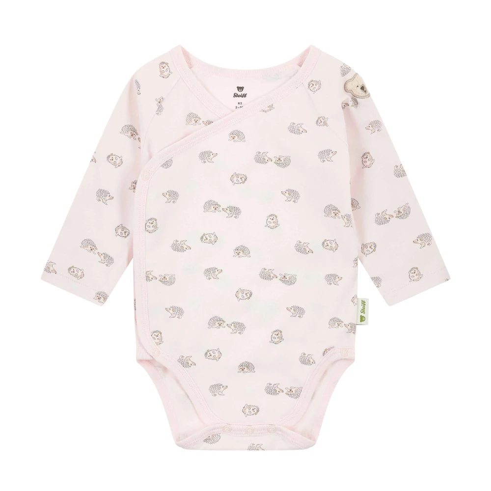 Steiff hosszú ujjú átlapolós body - Baby Unisex - Baby Wellness kollekció rózsaszín  | Bunny and Teddy