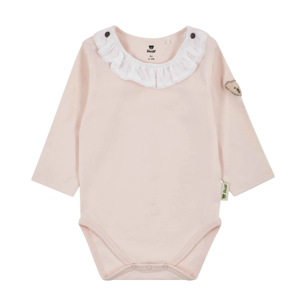 Steiff hosszú ujjú fodros nyakú body - Baby Girls - Baby Wellness kollekció rózsaszín  | Bunny and Teddy
