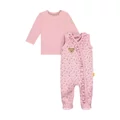 Steiff lábfejes rugdalózó és hosszú ujjú póló szett szívecske mintával Baby Girls - Sweet Heart kollekció