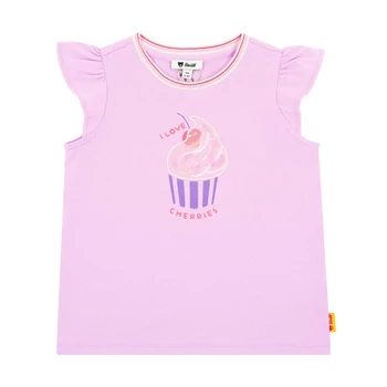Steiff fodros vállú póló - Mini Girls - Cherry Cake kollekció lila  | Bunny and Teddy