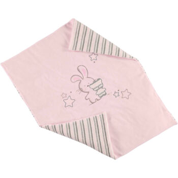 iDO baba meleg csíkos pléd kiságyba puha plüssből 0-tól 18 hónapos korig - rózsaszín - Bunny and Teddy