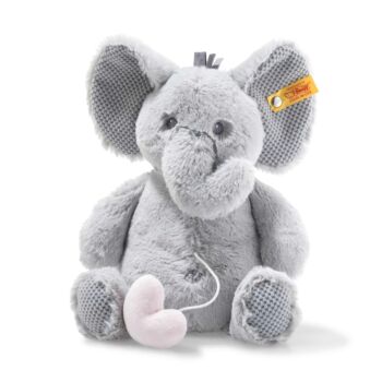 Steiff Soft Cuddly Friends zenélő Ellie elefánt - szürke - Bunny and Teddy