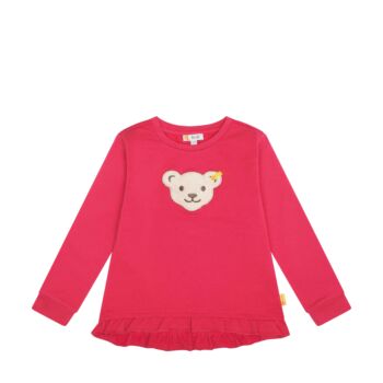 Steiff fodros pamut pulóver sípoló hangot kiadó macival az elején Mini Girls - Classic kollekció rózsaszín  | Bunny and Teddy