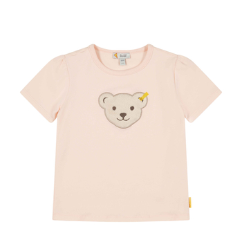 Steiff rövid ujjú póló sípoló macival az elején - Classic 24SS kollekció világos rózsaszín  | Bunny and Teddy