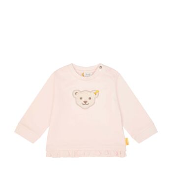 Steiff fodros pamut pulóver, melegítő felső - Classic Saison kollekció világos rózsaszín  | Bunny and Teddy