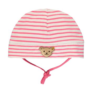 Steiff rózsaszín csíkos baba sapka megkötővel - Bear in my heart kollekció-rózsaszín-Bunny and Teddy