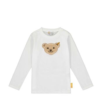 Steiff hosszú ujjú egyszinű póló kisfiúknak - Go Bear Go kollekció-fehér-Bunny and Teddy