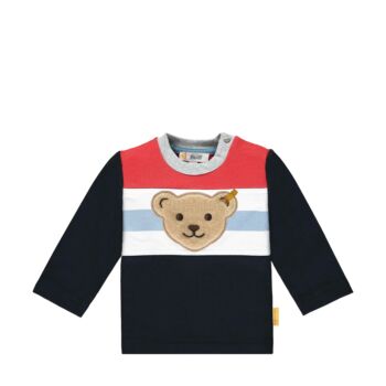 Steiff kisfiú pamut pulóver melegítő felső- Baby Boys - Bear to School kollekcó sötétkék/fekete  | Bunny and Teddy