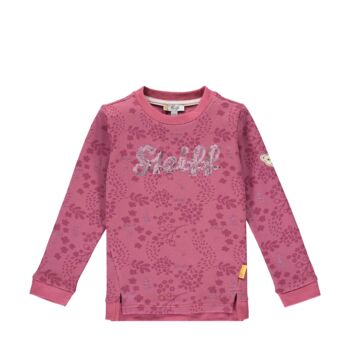 Steiff levél mintás pamut pulóver kislányoknak- Mini Girls - Fairytale kollekcó világos rózsaszín  | Bunny and Teddy