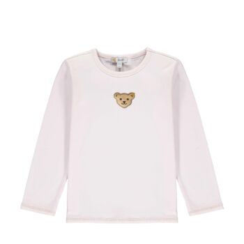 Steiff hosszú ujjú pamut póló bordázott anyagból- Mini Girls - Fairytale kollekcó világos rózsaszín  | Bunny and Teddy