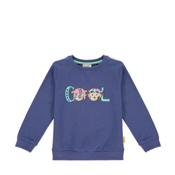 Steiff pamut pulóver, melegítő felső cool felirattal- Mini Boys - High 5! kollekcó kék  | Bunny and Teddy