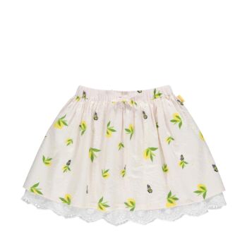 Steiff fodros szoknya citromos mintával- Mini Girls - Hello Summer kollekció fehér  | Bunny and Teddy