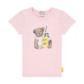 Steiff rövid ujjú póló macival és limonádéval- Mini Girls - Hello Summer kollekció fehér  | Bunny and Teddy