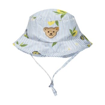 Steiff nyári sapka, kalap citromos mintával- Baby Girls - Hello Summer kollekció fehér  | Bunny and Teddy