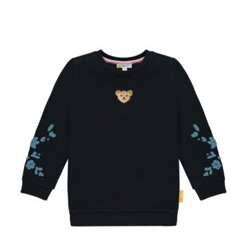 Steiff pamut pulóver, melegítő felső Mini Girls - Sweet Heart kollekció sötétkék/fekete  | Bunny and Teddy