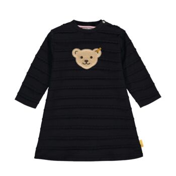 Steiff ruha domború csíkokkal Baby Girls - Sweet Heart kollekció sötétkék/fekete  | Bunny and Teddy