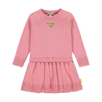 Steiff kötött pamut ruha - Mini Girls - Best Friends kollekció világos rózsaszín  | Bunny and Teddy