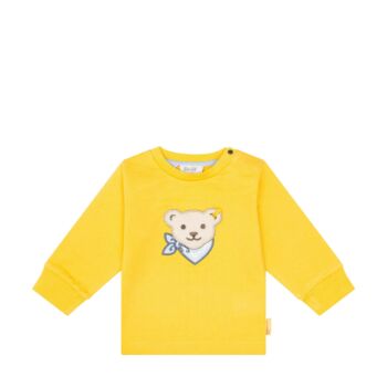 Steiff pamut pulóver - Baby Boys - Elephant Ride kollekció sárga  | Bunny and Teddy