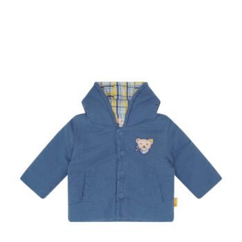 Steiff muszlin átmeneti kabát kapucnival - Baby Boys - Elephant Ride kollekció kék  | Bunny and Teddy