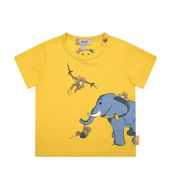 Steiff rövid ujjú póló  - Baby Boys - Elephant Ride kollekció sárga  | Bunny and Teddy
