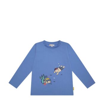 Steiff hosszú ujjú póló kincsesláda - Mini Boys - Under the Surface kollekció kék  | Bunny and Teddy