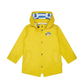 Steiff Softshell kabát vékony pamut béléssel és levehető kapucnival - Mini Boys - Under the Surface kollekció sárga  | Bunny and Teddy