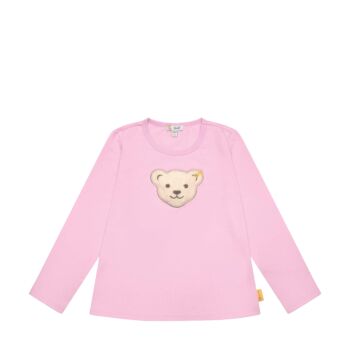 Steiff hosszú ujjú póló sípoló hangot kiadó macival az elején - Mini Girls - Beach Please kollekció rózsaszín  | Bunny and Teddy