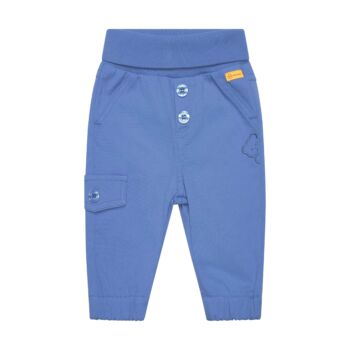 Steiff baba nadrág enyhén bordázott anyagból - Baby Boys - Under the surface kollekció kék  | Bunny and Teddy