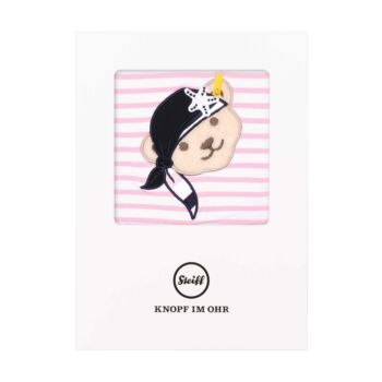 Steiff csíkos baba pléd, takaró díszdobozban (65cm X 95cm) - Baby Girls - Beach Please kollekció rózsaszín  | Bunny and Teddy