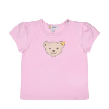 Steiff rövid ujjú póló nagy macival - Baby Girls - Beach Please kollekció rózsaszín  | Bunny and Teddy