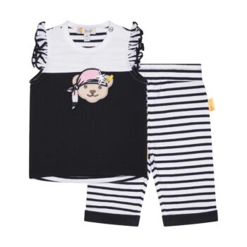 Steiff póló és nadrág szett - Baby Girls - Beach Please kollekció sötétkék/fekete  | Bunny and Teddy