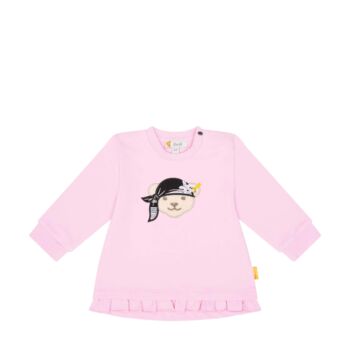 Steiff pamut pulóver, melegítő felső - Baby Girls - Beach Please kollekció rózsaszín  | Bunny and Teddy