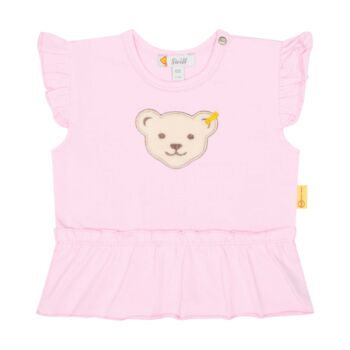 Steiff fodros ujjatlan póló - Baby Girls - Beach Please kollekció rózsaszín  | Bunny and Teddy