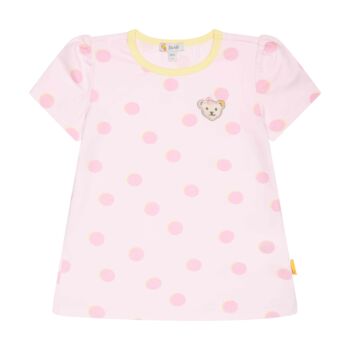 Steiff pöttyös rövid ujjú póló - Mini Girls - Garden Party kollekció világos rózsaszín  | Bunny and Teddy