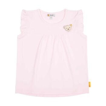 Steiff fodros ujjú póló - Mini Girls - Garden Party kollekció világos rózsaszín  | Bunny and Teddy