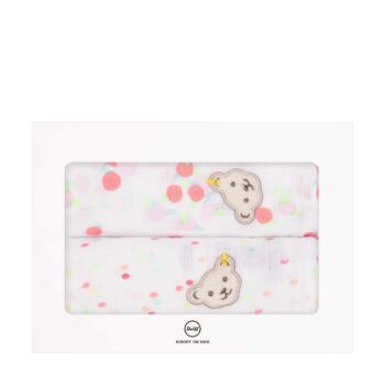 Steiff textilpelenka 2db-os csomagban- Baby Girls - Hello Summer kollekció fehér  | Bunny and Teddy