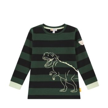 Steiff pamut pulóver, melegítő felső Mini Boys - Dino Zone sötétzöld  | Bunny and Teddy